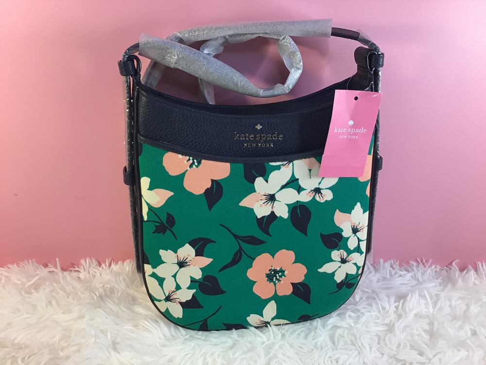 Kate Spade Leila Lily Blooms Canvas North South Crossbody Purse NWT